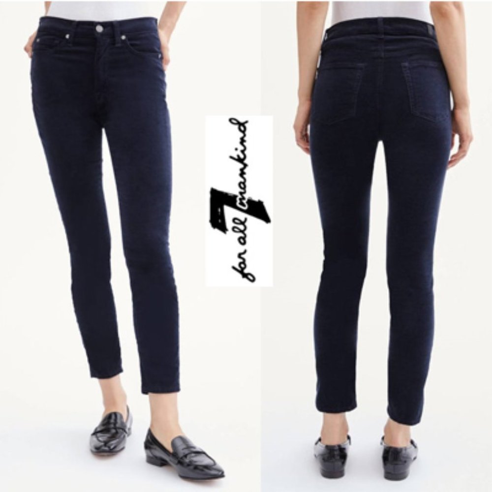 7 For All Mankind Velvet High Waist Ankle Skinny